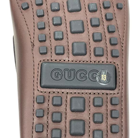 Gucci Ayrton Web GG Logo Horsebit Leather Driver Loafer Brown Size 13 - Picture 12 of 15